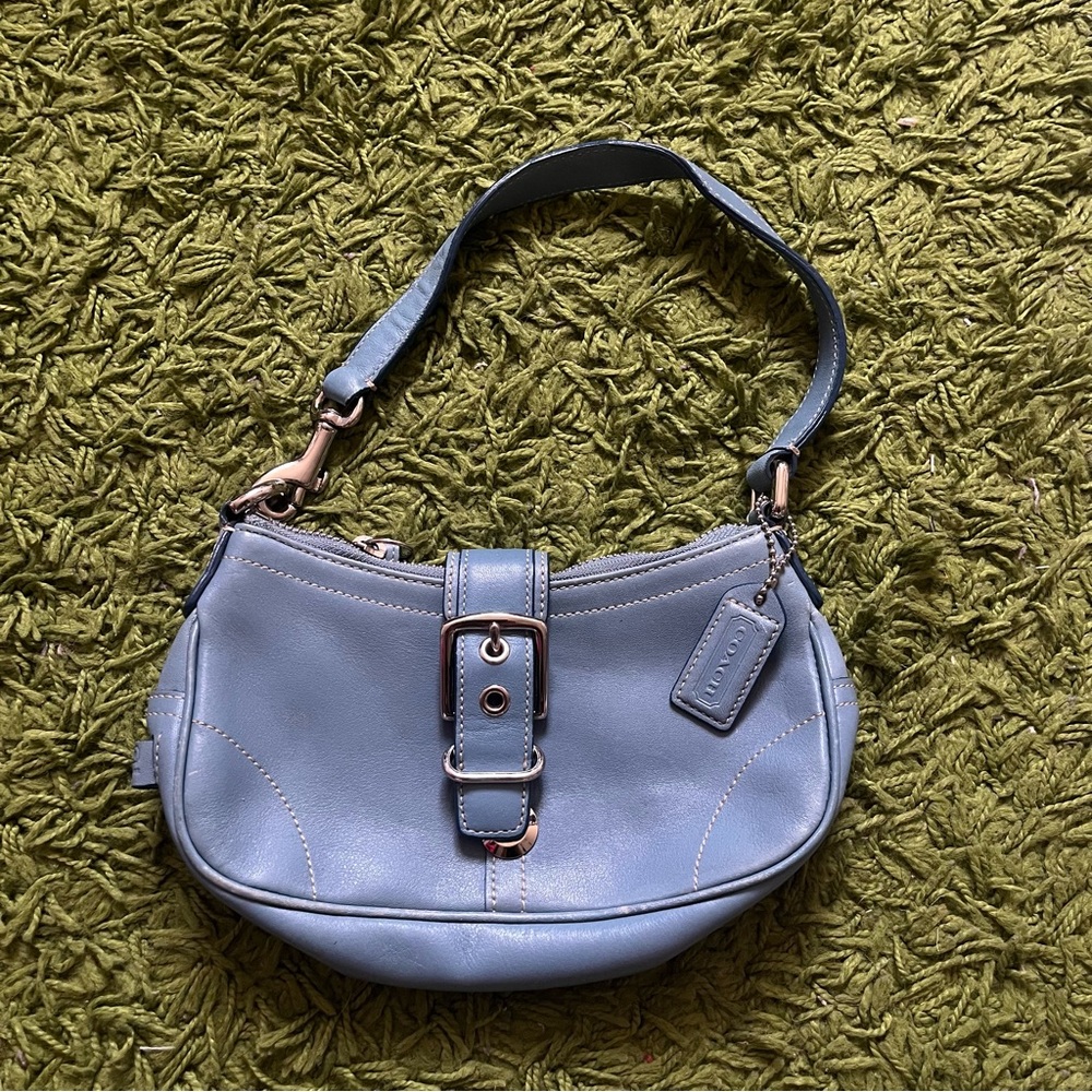 Coach Light Blue Leather Shoulder Bag